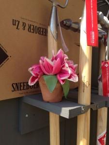 pots of flowers on chelsea trade stand