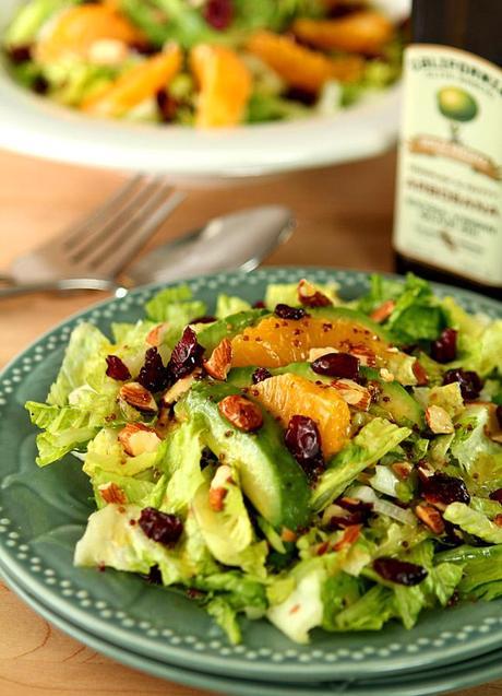 Avocado and Orange Chopped Salad with Orange Honey Mustard Dressing