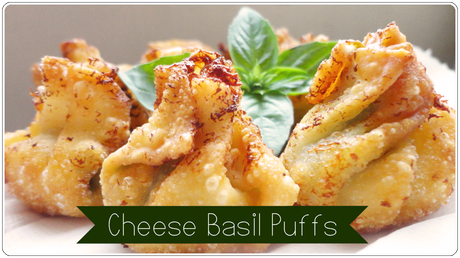 Cheese Basil Puffs  (Cheese Basil Dumplings)