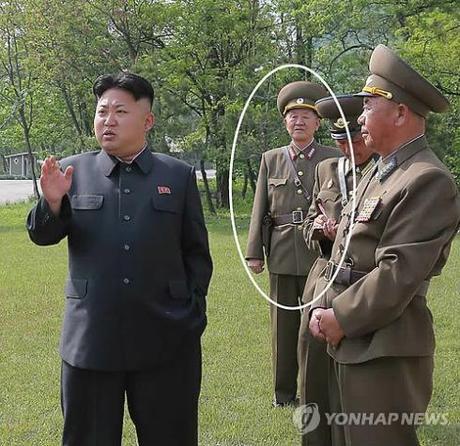 Gen. Jo Kyong Chol (annotated), Director of the Military Security Command, attends Kim Jong Un's inspection of KPA Air and Anti Air Force Unit #447 (Photo: KCNA-Yonhap).