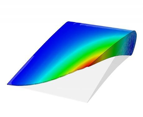 Shape-changing aircraft wings to cut kerosene consumption by 6%. Simulation of a flex module.