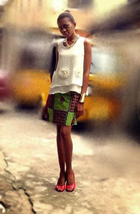 Frills and an Ankara Skirt.