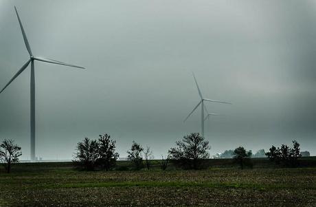 Wind mills clouds