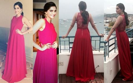 Sonam Kapoor in Elie Saab for Google Hangout event (Cannes 2014)