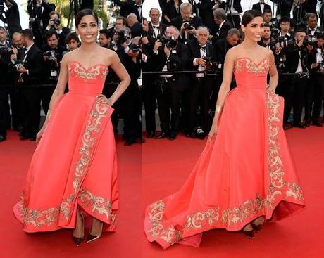 Freida Pinto in Oscar de la Renta (Cannes 2014)