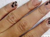 Animal Print Shimmery Nude Nails