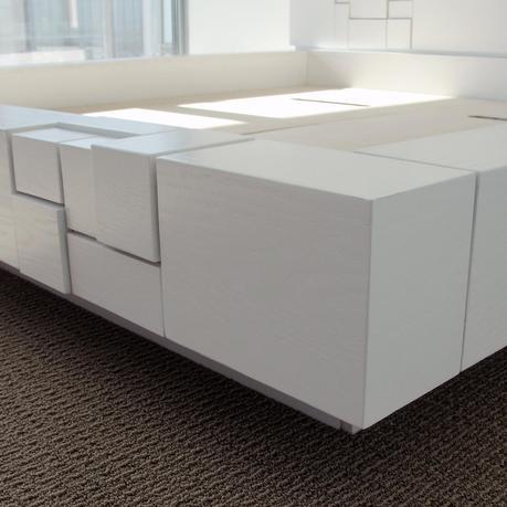 MSTRF. Furniture Inspired by Fibonacci Abaci Bed - White by Farzan Nemat
