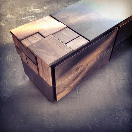 MSTRF. Furniture Inspired by Fibonacci Abaci Walnut Dresser 4 Drawer by Farzan Nemat