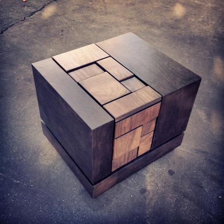MSTRF. Furniture Inspired by Fibonacci Abaci Walnut Side Table by Farzan Nemat