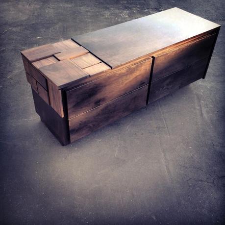 MSTRF. Furniture Inspired by Fibonacci Abaci Walnut Dresser 4 Drawer by Farzan Nemat