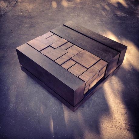 MSTRF. Furniture Inspired by Fibonacci Abaci Walnut 34 Square Coffee Table by Farzan Nemat