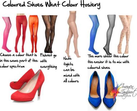 coloured shoes what color tights