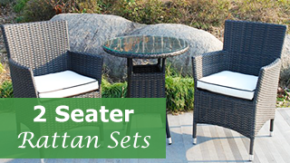 Two Seater Round Rattan Dining Sets
