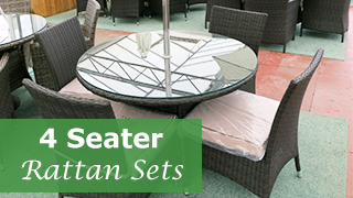 Four Seater Round Rattan Dining Sets