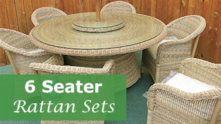 Six Seater Round Rattan Dining Sets