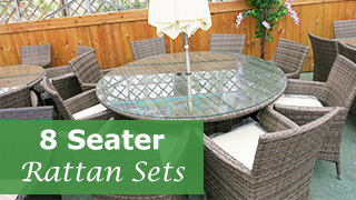 Eight Seater Round Rattan Dining Sets