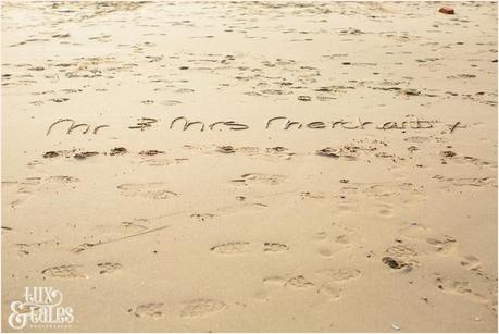 names wirtten in the sand at Fraisthorpe beach