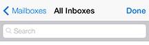 iOS Mailboxes search box