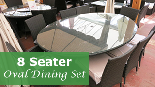 Oval Rattan Dining 8 Seater Outdoor Set