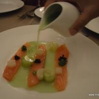 Cured Salmon with green apple water