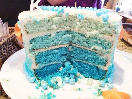Ombre mermaid cake found by The Friday Rejoicer
