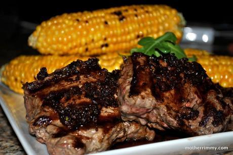 Grilled Steak and Corn on the Cob