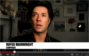sneak preview of “Who Are You New York,” songs of Rufus Wainwright