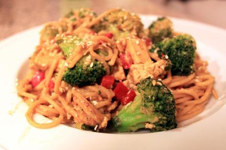 Thai Inspired Noodles with Peanut Sauce