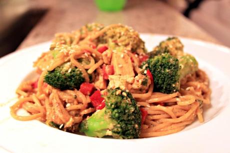 Thai Inspired Noodles with Peanut Sauce