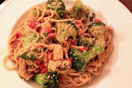 Thai Inspired Noodles with Peanut Sauce