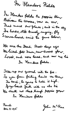 John McCrae: In Flanders Fields