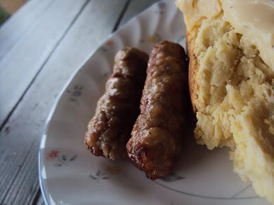 Quick Breads with Bechamel Sauce and Maple Sausage Links