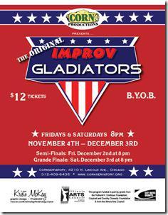 Improv Gladiators - Cornservatory Chicago, poster
