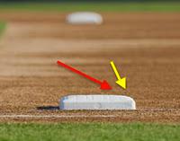 Tip for leads off first base