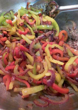Warm Squid Salad - Saute peppers 2