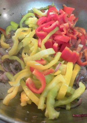 Warm Squid Salad - Add bell peppers