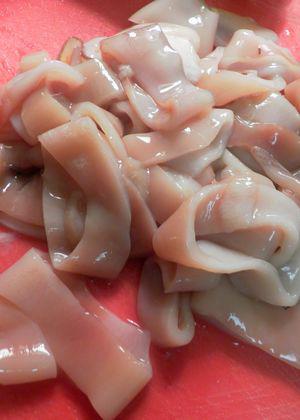 Warm Squid Salad - Cut squid into rings