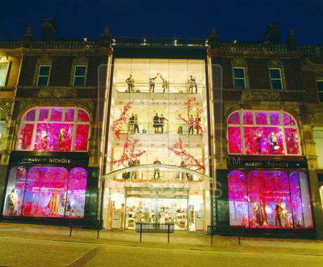 Exterior night time shot Harvey The Personal Shopping Experience at Harvey Nichols 