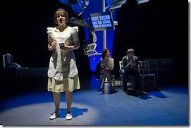 (l to r) Justine Turner (Waitress), Jennie Moreau (Lydia) and Andy Carey (Aunt Susan) in Ask Aunt Susan by Seth Bockley, directed by Joanie Schultz. 