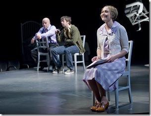 L to R) Steve Pickering (Steve), Andy Carey (Aunt Susan) and Brittany Burch (Betty) in Seth Bockley’s Ask Aunt Susan, directed by Joanie Schultz. 