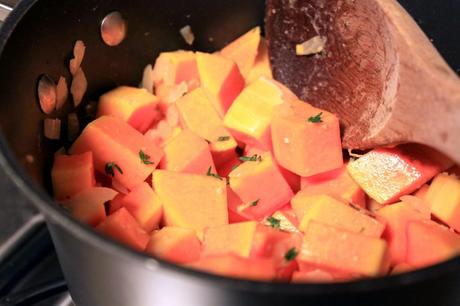 Butternut Squash Soup with Thyme and Parmesan