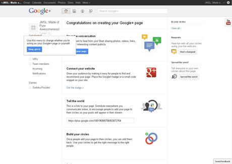 Create Google+ Page