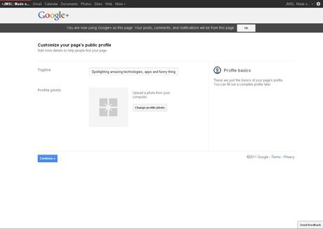 Create Google+ Page