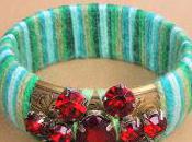 Favourite Find Multi-coloured Wool Christmas Wreath Bangles