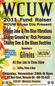 Blues benefit for community radio WCUW, 11/26, Worcester