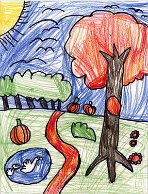 Fall Landscape Drawing