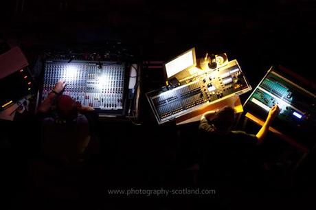 Picture - sound and lighting engineers at the Scots Fiddle Festival in Edinburgh, Scotland