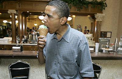 Pictures Of Barack Obama Eating Ice Cream