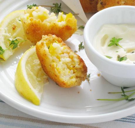 Memories of Thanskgiving Aromas-- A Pumpkin And Pumpin Rice Croquettes with Tarragon Mayonnaise