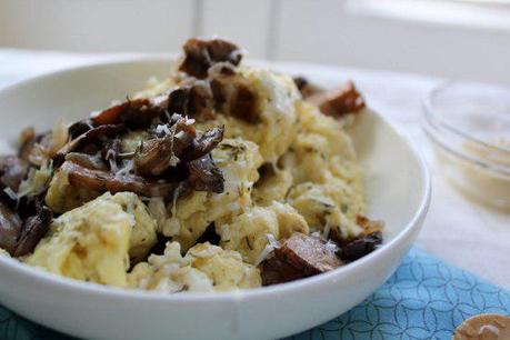 Food: Mushroom Thyme Scrambled Eggs.